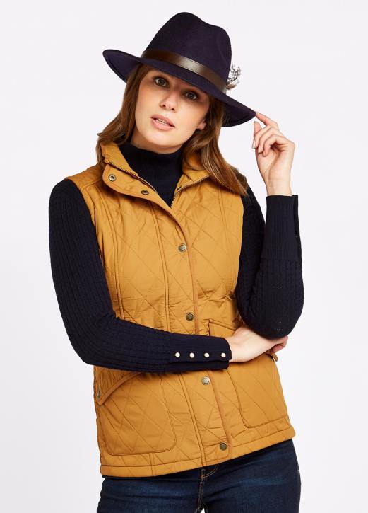 clonmel quiltad gilet 4VXX586 Kläder bärnsten Dubarry kvinnor