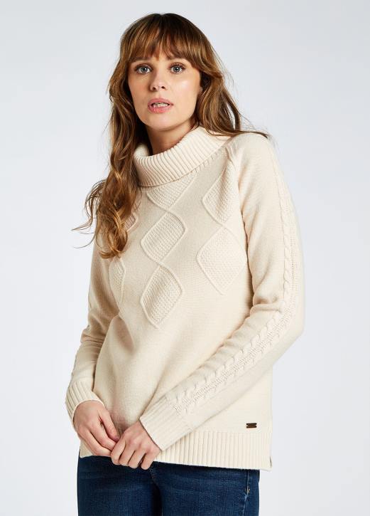 belleek chunky tröja med rullhals 4VXX278 Kläder krita Dubarry kvinnor
