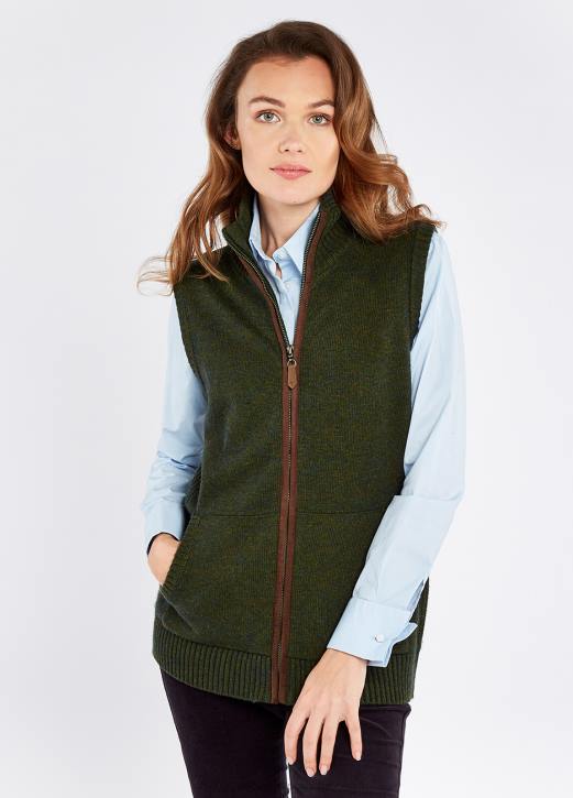 sheedy stickad bodywarmer 4VXX208 Kläder oliv Dubarry kvinnor