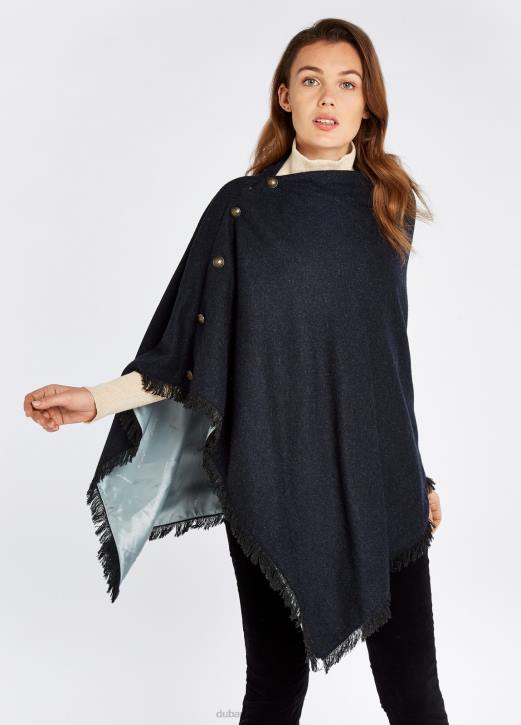 poncho i tweed av hasselträ 4VXX207 Kläder Marin Dubarry kvinnor
