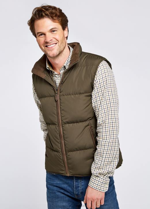 graystown ner gilet 4VXX1012 Kläder oliv Dubarry män