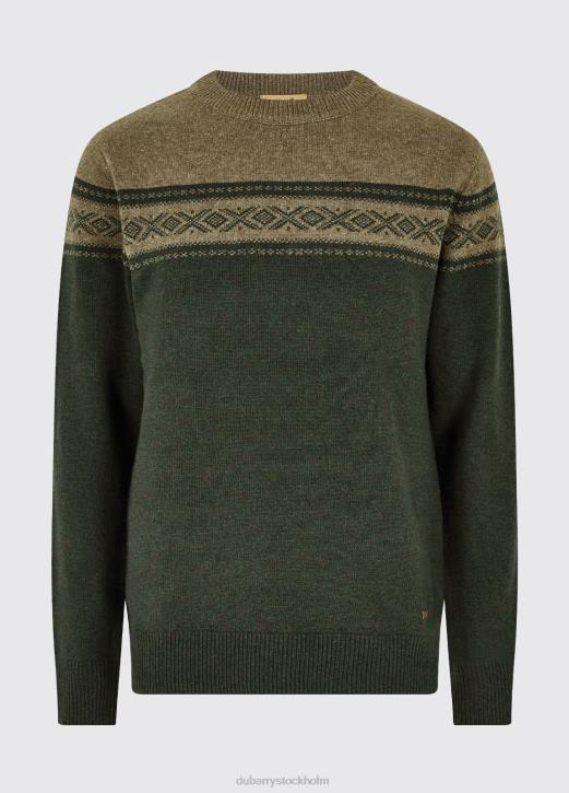 longley tröja med rund hals 4VXX1127 Kläder oliv Dubarry män