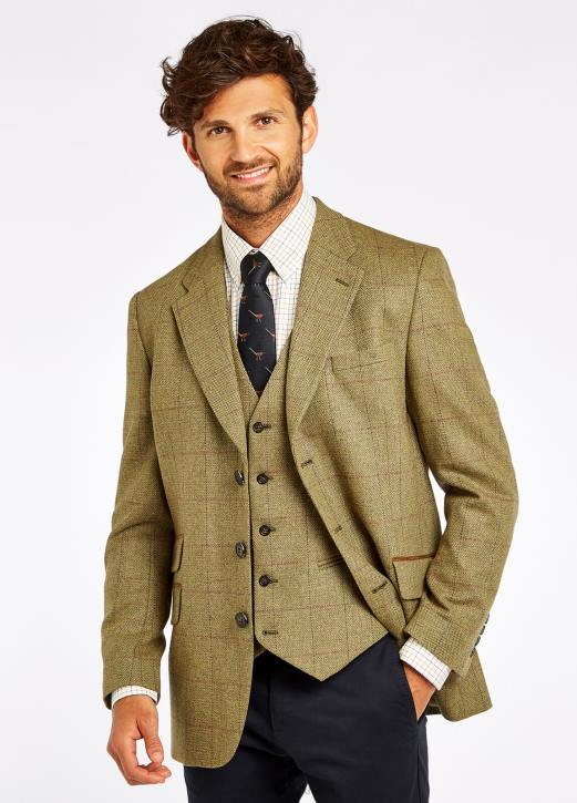 rockingham jacka i tweed 4VXX1095 Kläder bokträ Dubarry män